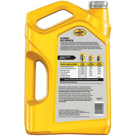 Pennzoil Platinum 5W-20 Full Synthetic Motor Oil, 5 Quart