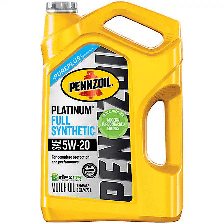 Pennzoil Platinum 5W-20 Full Synthetic Motor Oil, 5 Quart