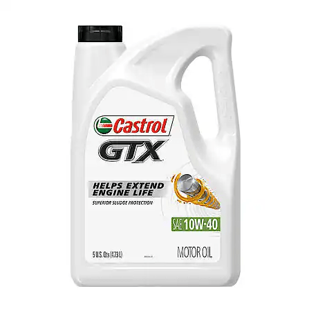 Castrol GTX 10W-40 Conventional Motor Oil: 5 Quart