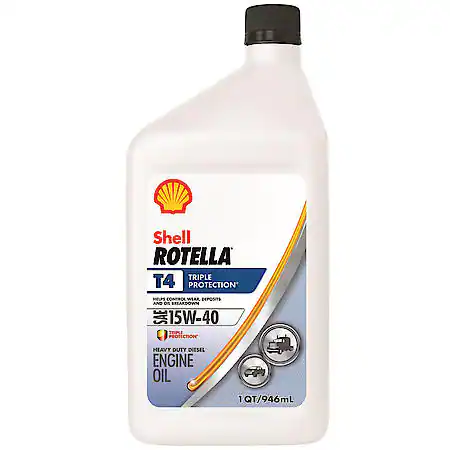 Shell Rotella T4 Triple Protection® 15W-40 Conventional Heavy Duty Diesel Engine Oil, 1 Quart