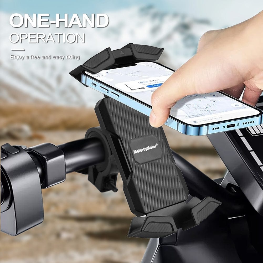 Bike Phone Holder Motorcycle Phone Mount - Motorcycle Handlebar Cell Phone Clamp, Scooter Phone Clip for iPhone 15 14 13 12 11 Android