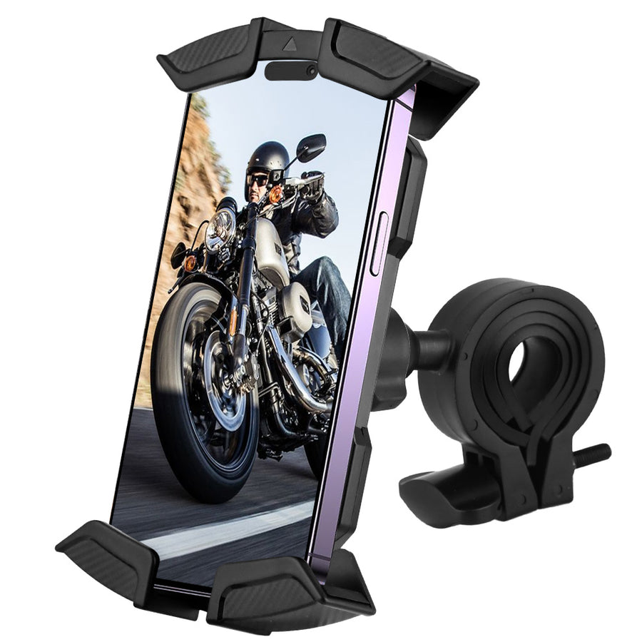 Bike Phone Holder Motorcycle Phone Mount - Motorcycle Handlebar Cell Phone Clamp, Scooter Phone Clip for iPhone 15 14 13 12 11 Android