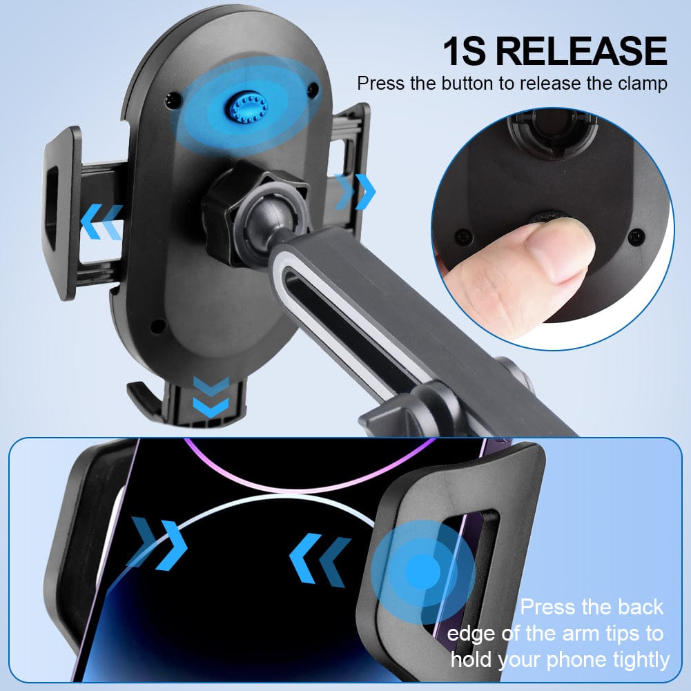 Cell Phone Mount for Dashboard Windshield Accessories Cradle Dash Stand for iPhone 15 14 13 12 11 Android