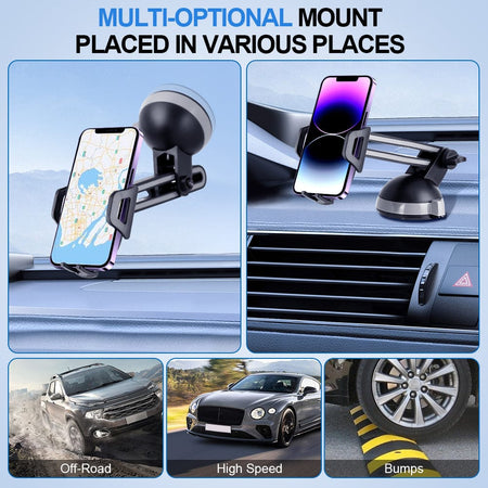 Cell Phone Mount for Dashboard Windshield Accessories Cradle Dash Stand for iPhone 15 14 13 12 11 Android