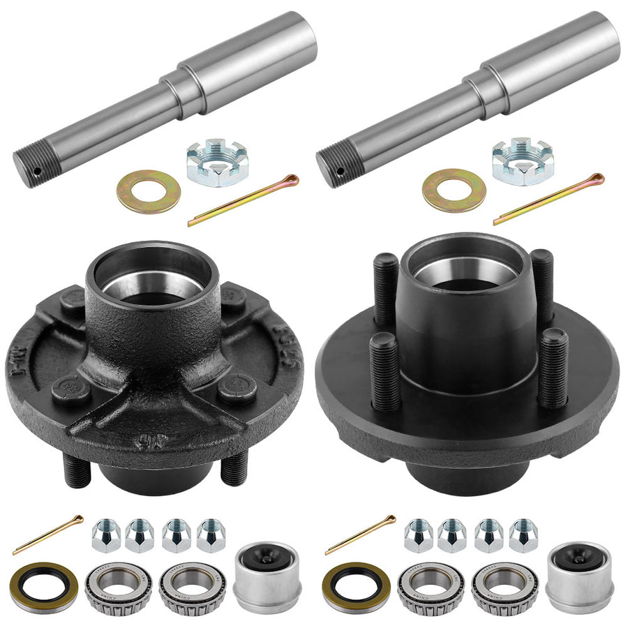 Trailer Axle Kits with 4 on 4" Bolt Idler Hub & 1" Round BT8 Spindle