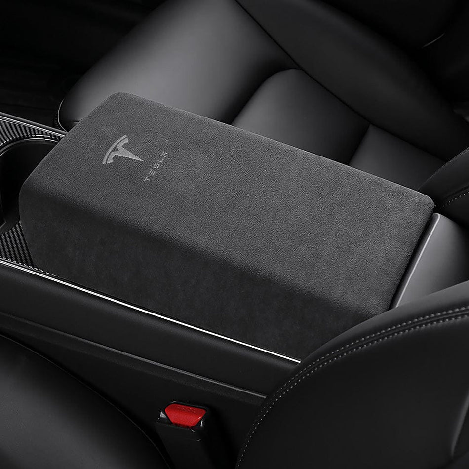 Alcantara Model 3 & Y Armrest Center Console Cover Protector