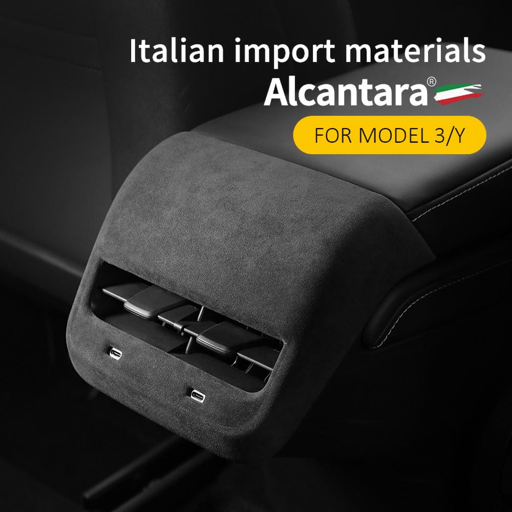 Model 3 & Y Alcantara Rear Air Conditioner Vent Cover Kickproof Frame