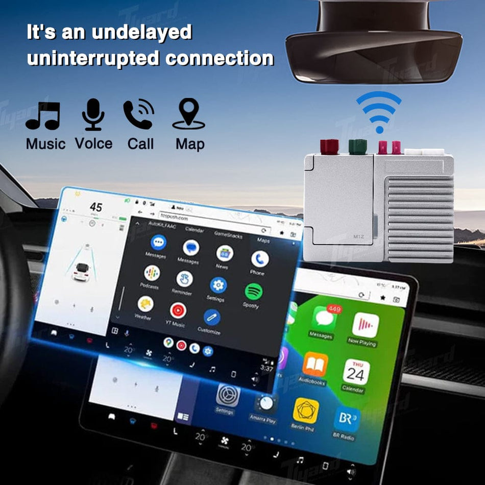 Tesla Zero-delay Carplay & Android Auto Adapter Box Pro AI-Powered Adapter for Model 3/Y