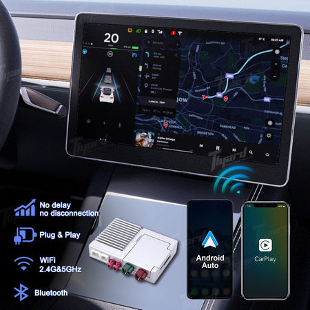 Tesla Zero-delay Carplay & Android Auto Adapter Box Pro AI-Powered Adapter for Model 3/Y