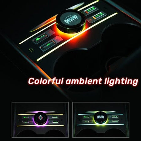 Upgraded LCD Intelligent Center Control Expansion Dock Station with Code Table for Model 3/Model Y | Tlyard