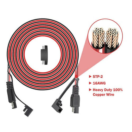 16AWG 12FT Extension Cable Quick Disconnect Connector w/SAE Plug