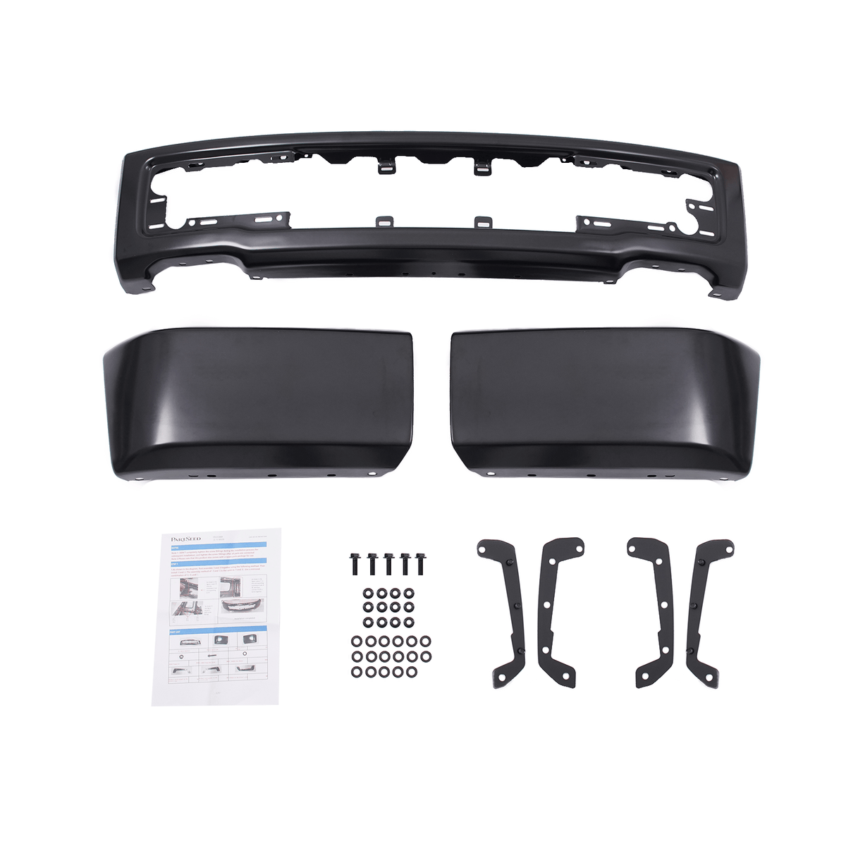Black Front Bumper No Side Cover Holes FO1002423 Fit For Ford F150 2015-2017