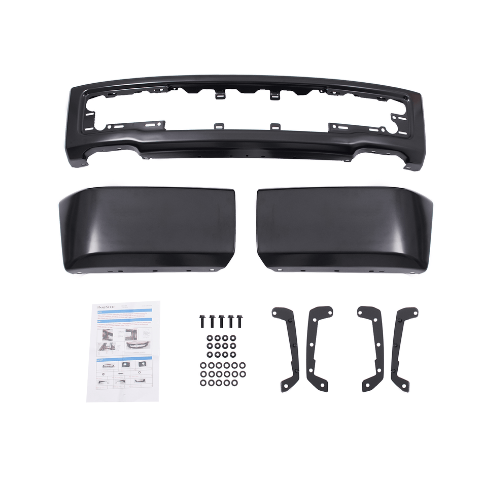 Black Front Bumper No Side Cover Holes FO1002423 Fit For Ford F150 2015-2017
