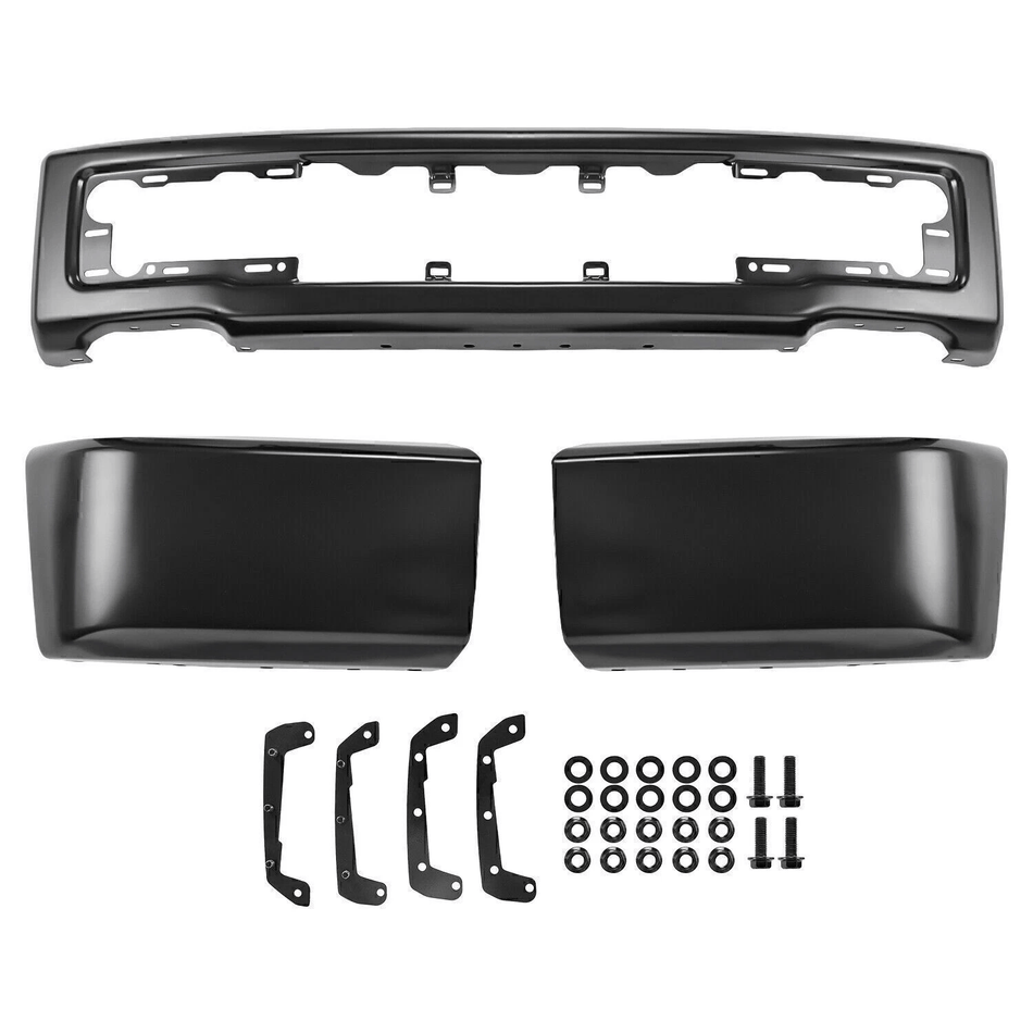 Black Front Bumper No Side Cover Holes FO1002423 Fit For Ford F150 2015-2017