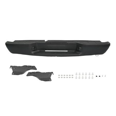 Black Rear Step Bumper Assembly Fit For Chevy S10 GMC Sonoma Fleetside 98-04