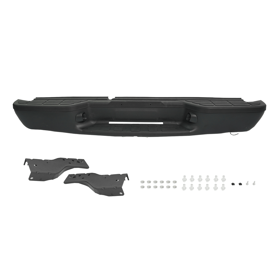 Black Rear Step Bumper Assembly Fit For Chevy S10 GMC Sonoma Fleetside 98-04