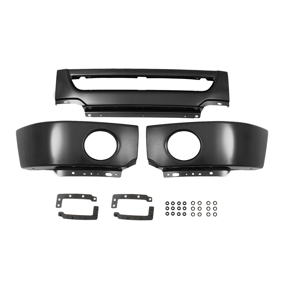Black Steel Front Bumper Fit For Ford F-150 Pickup 2006-2008 w/ Fog Light Holes