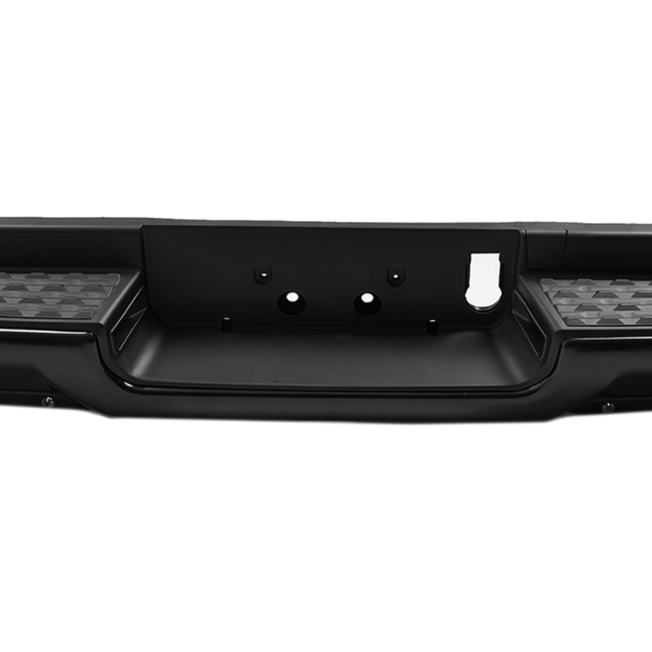 Black Steel Rear Step Bumper with Single Exhaust hole fit for RAM 1500 19-24