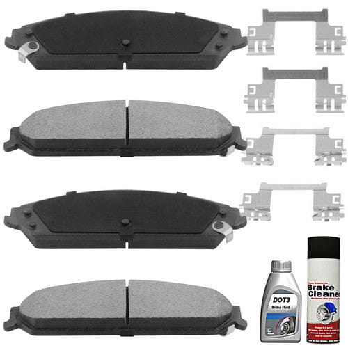 Rear Ceramic Brake Pads Chevy Silverado Sierra 1500 Yukon Suburban Cadillac w/ cleaner, fluid