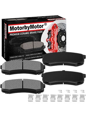 MotorbyMotor D1304 Rear Ceramic Disc Brake Pad Toyota Tundra Sequoia Land Cruiser,Lexus LX570 Premium