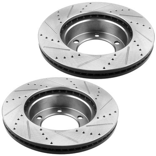 AWD Rear  Drilled & Slotted Brake Discs Rotors + Ceramic Brake Pads Fit Ford Expedition Lincoln Navigator 6 Lugs
