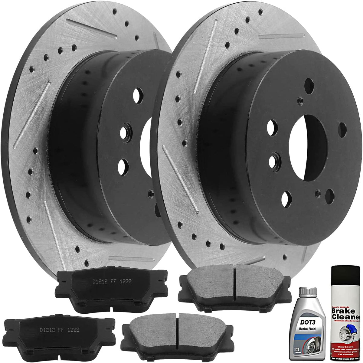 Rear E-Coating Brake Rotors And Brake Pads for 2013 - 2015 Lexus ES300h ES350