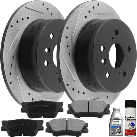 Rear E-Coating Brake Rotors And Brake Pads for 2013 - 2015 Lexus ES300h ES350