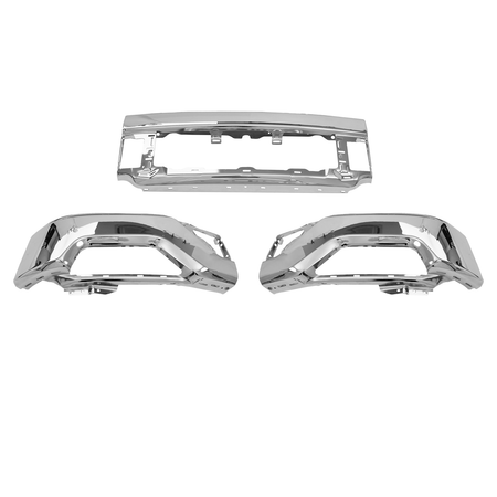 Bumper Face Bar Chrome Fit For Ford F150 F-150 2021-2023 Steel W/ Fog Hole