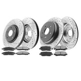 Front+Rear Drilled Brake Rotors + Ceramic Brake Pads for 2010-2013 Acura MDX ZDX