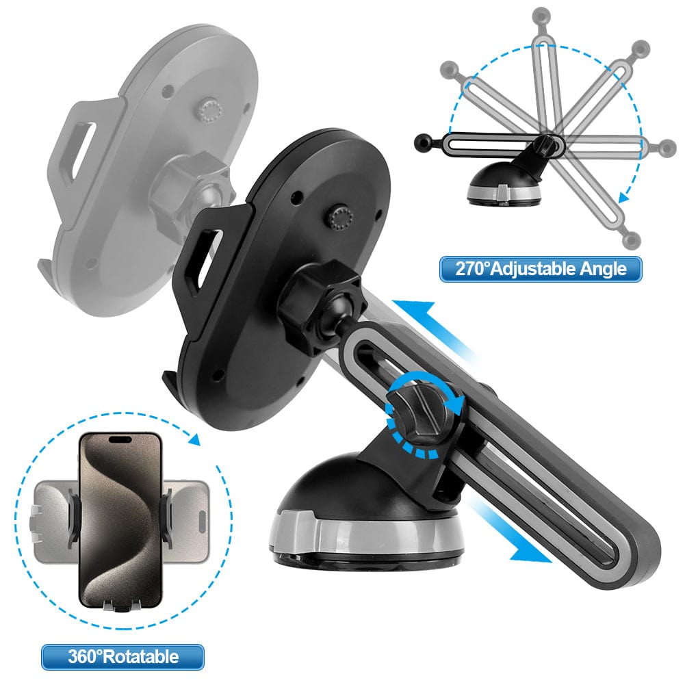 Cell Phone Mount for Dashboard Windshield Accessories Cradle Dash Stand for iPhone 15 14 13 12 11 Android