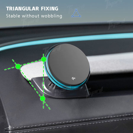 Model 3 & Y 15W Fast Wireless Charging Magnetic Car Phone Holder with Halo Ambient Light for Model 3 Highland/ Y Juniper