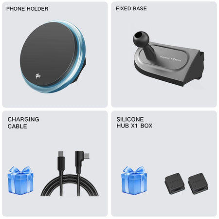 Model 3 & Y 15W Fast Wireless Charging Magnetic Car Phone Holder with Halo Ambient Light for Model 3 Highland/ Y Juniper