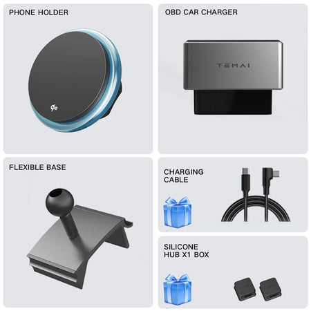 Model 3 & Y 15W Fast Wireless Charging Magnetic Car Phone Holder with Halo Ambient Light for Model 3 Highland/ Y Juniper