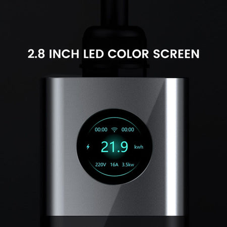 Tlyard Portable EV Charger 3.5KW/7KW/11KW with LCD Display IP65 Waterproof Wall Connector for Tesla