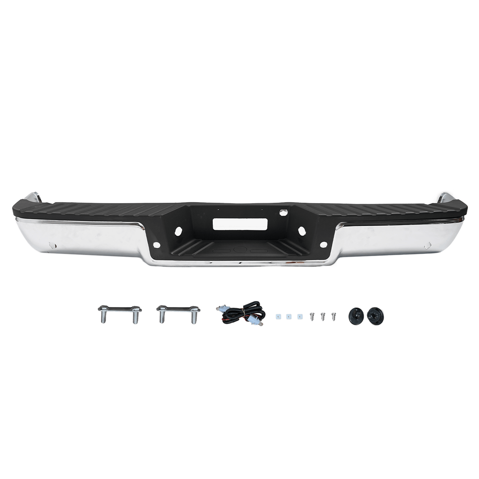 Chrome Fleetside Rear Step Bumper Fit For Ford F-150 04-06 W/ Sensor Hole