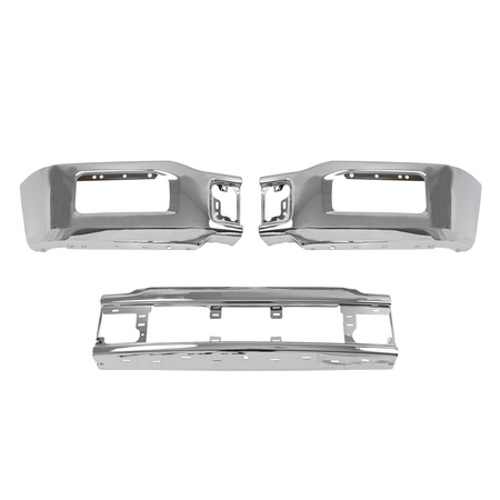 Chrome Front Bumper Cover Face Bar W/ Fog Light Hole Fit for Ford F-150 2018-20