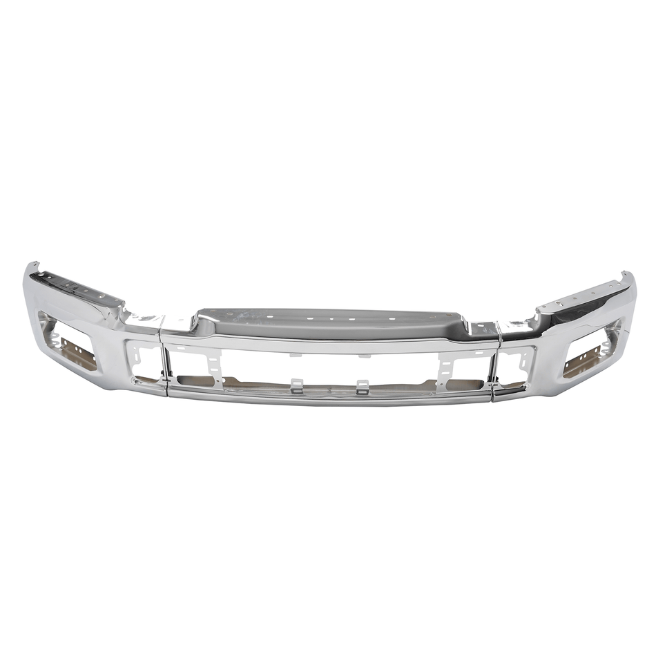 Chrome Front Bumper Cover Face Bar W/ Fog Light Hole Fit for Ford F-150 2018-20