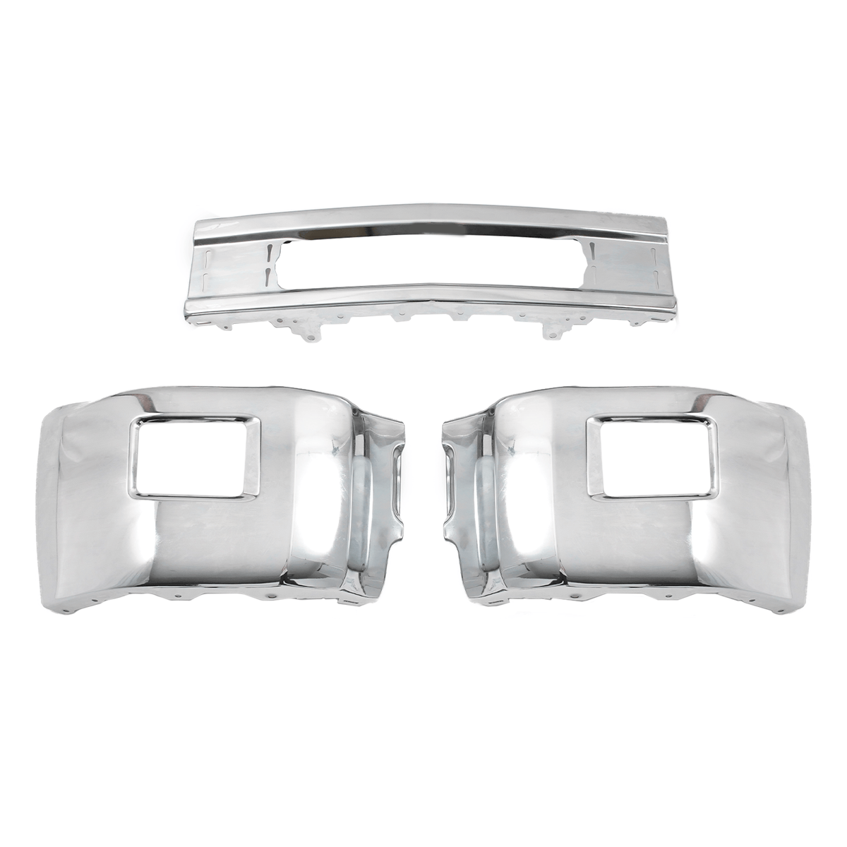 Chrome Front Bumper Face Bar fit for Chevy Silverado 2500 2015-2019 W/Fog Hole