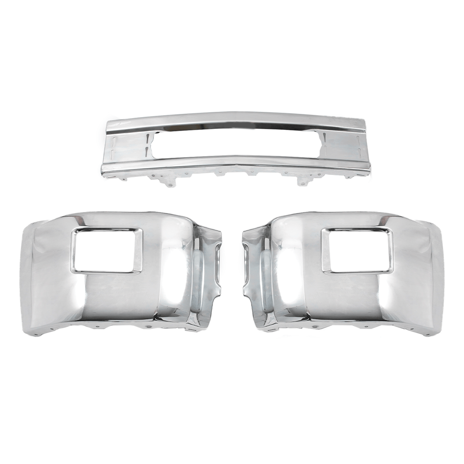 Chrome Front Bumper Face Bar fit for Chevy Silverado 2500 2015-2019 W/Fog Hole