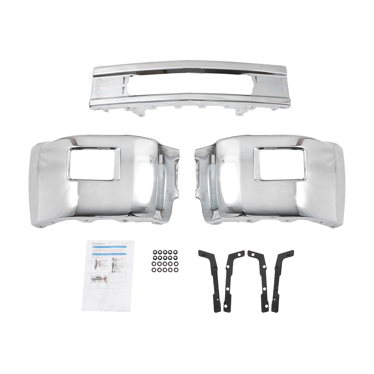 Chrome Front Bumper Face Bar fit for Chevy Silverado 2500 2015-2019 W/Fog Hole