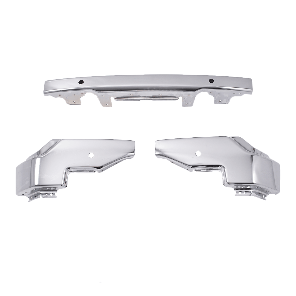 Chrome Front Side Bumper Face Bar w/ Radar Hole Fit For GMC Sierra 1500 2022-24