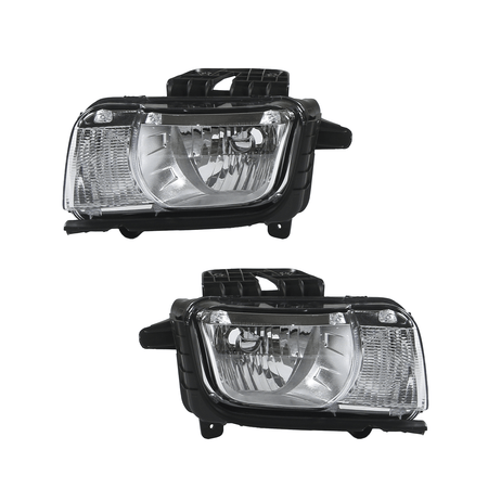 Chrome Halogen Headlights LH RH Pair Fit For Chevy Camaro 2010-2013