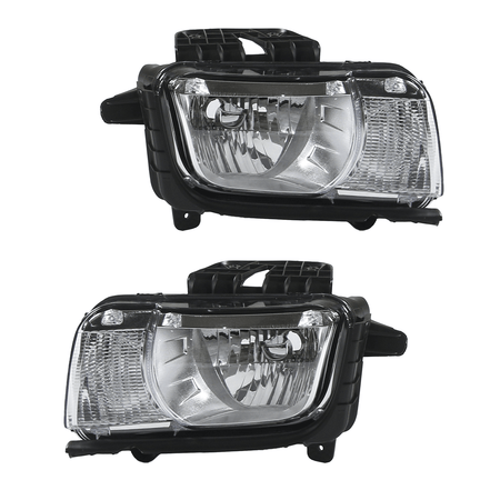 Chrome Halogen Headlights LH RH Pair Fit For Chevy Camaro 2010-2013