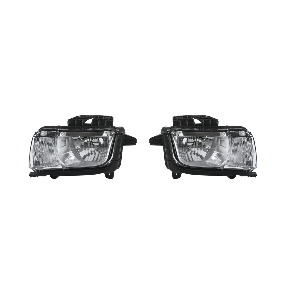 Chrome Halogen Headlights LH RH Pair Fit For Chevy Camaro 2010-2013