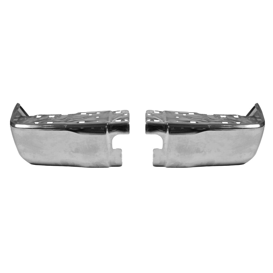 Chrome Pair Rear Bumper End Caps w/ Sensor Hole Fit For Toyota Tundra 14-21