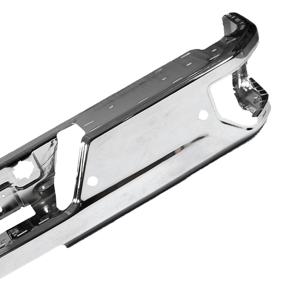 Chrome Rear Bumper Face Bar Fit for Chevy Silverado GMC Sierra 19-25 w/Park Hole