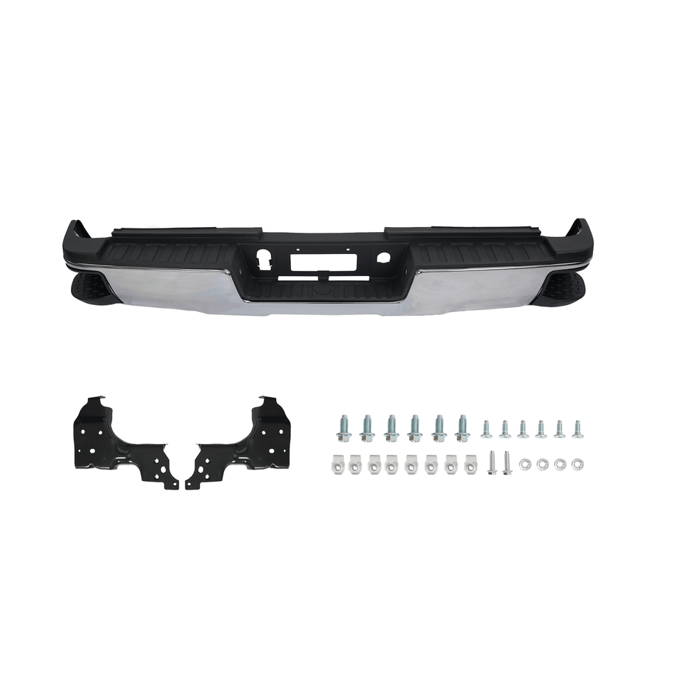 Chrome Rear Bumper Fit For Silverado 2500HD 3500 15-18 w/o Hole Dual Wheel
