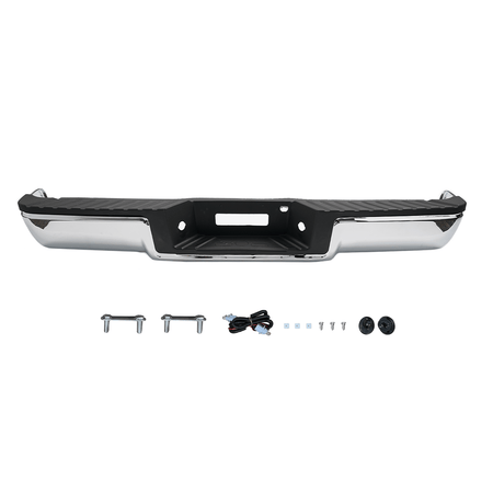 Chrome Rear Step Bumper Assembly Fit For Ford F-150 2004 2005 w/o Sensor Holes