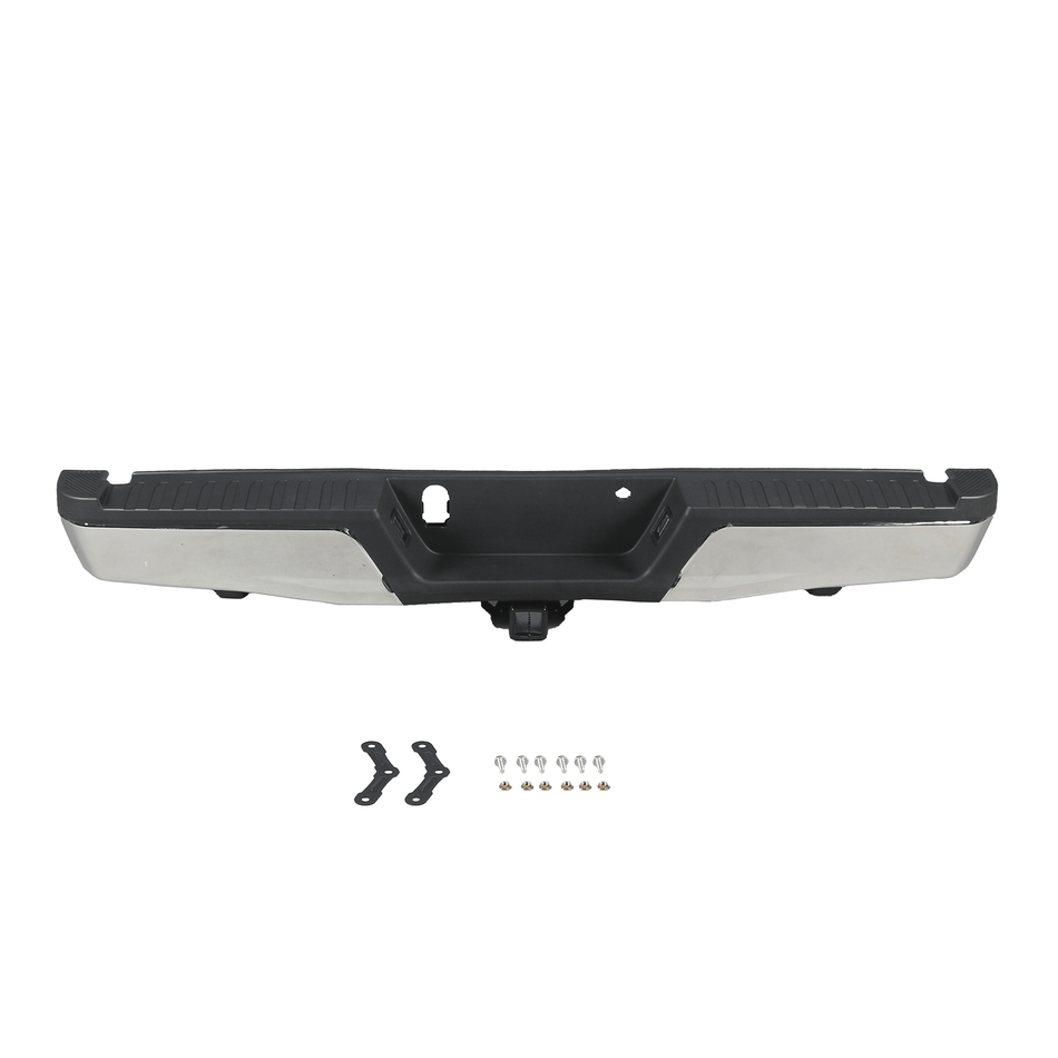 Chrome Rear Step Bumper Assembly Fit For Ford F-150 2015-2020 W/ Max Tow