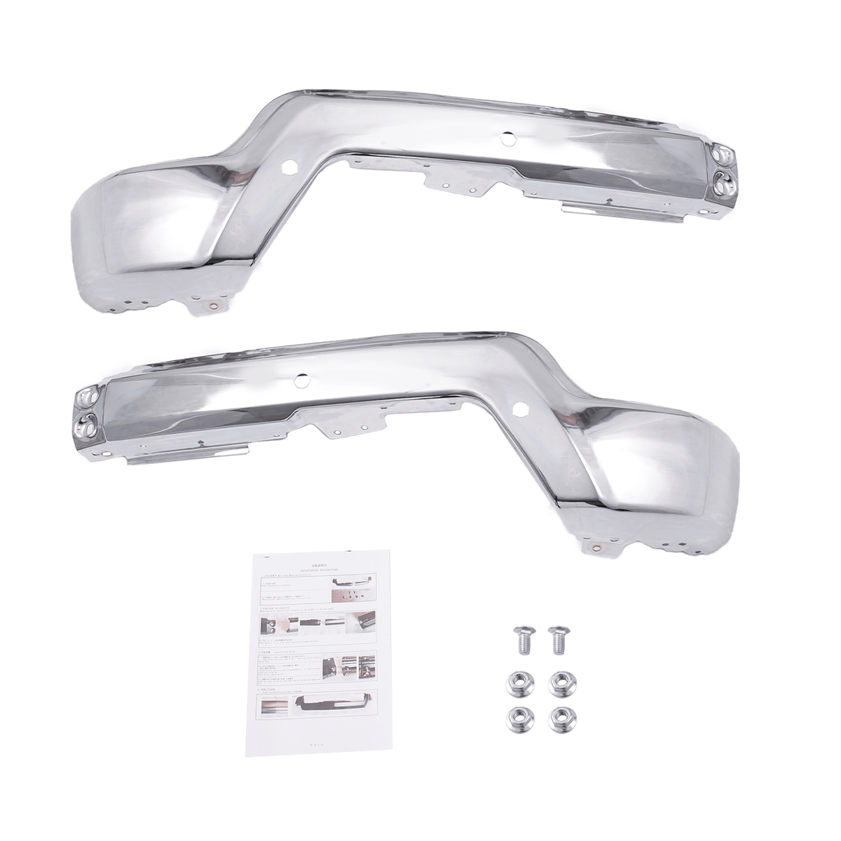 Chrome Steel Bar Fit For Chevy Silverado 1500 2022-2023 Front Bumper Face